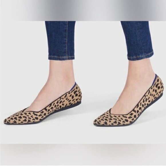 Rothy's The Point Ballet Flat Shoes in Cheetah Leopard Print Women's Size 7 - Picture 3 of 15